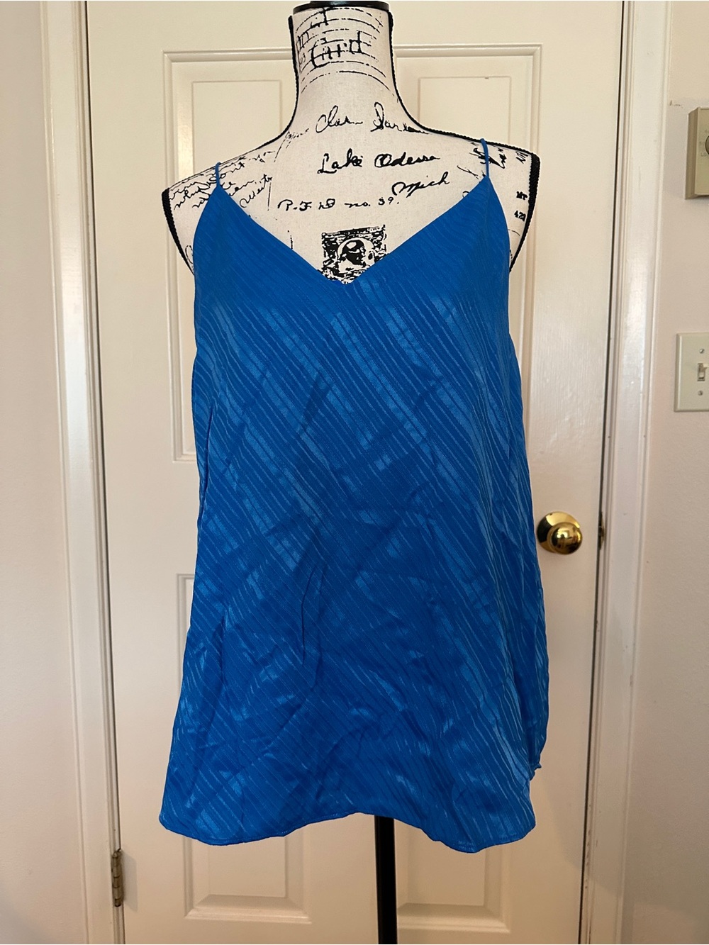 Calvin Klein Bright Blue Striped V-Neck Cami